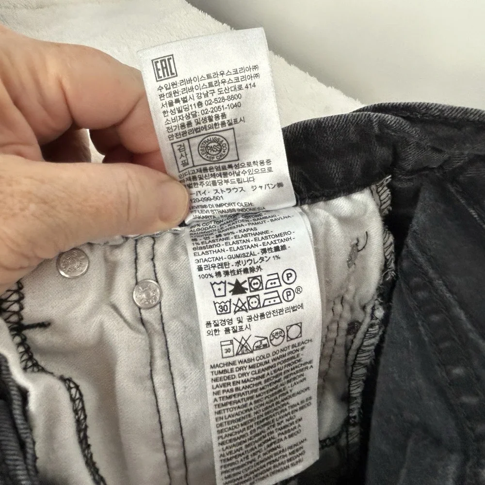 Levi's 502 Denim Black Jeans 38X30‎ Mens